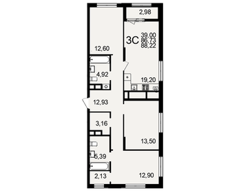 84,9 м², 3-комнатная квартира 7 553 430 ₽ - изображение 6