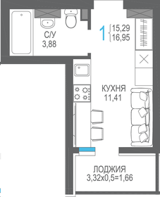 17 м², квартира-студия 6 048 250 ₽ - изображение 3