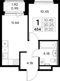 31,2 м², 1-комнатная квартира 4 999 999 ₽ - изображение 77