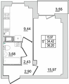 36,2 м², 1-комнатная квартира 2 823 600 ₽ - изображение 13