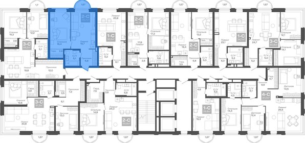 Квартира 49,7 м², 2-комнатная - изображение 1