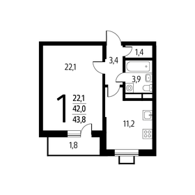 43,8 м², 1-комнатная квартира 10 030 200 ₽ - изображение 14