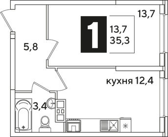 36,6 м², 1-комнатная квартира 4 250 000 ₽ - изображение 80