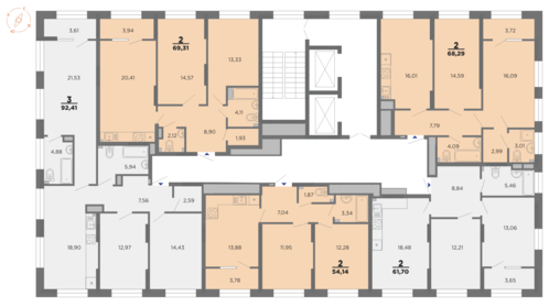 68,3 м², 2-комнатная квартира 9 236 484 ₽ - изображение 38