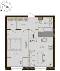 40,2 м², 1-комнатная квартира 5 900 000 ₽ - изображение 93