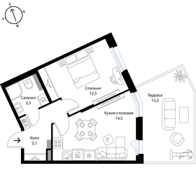 39,4 м², 2-комнатная квартира 6 835 900 ₽ - изображение 35