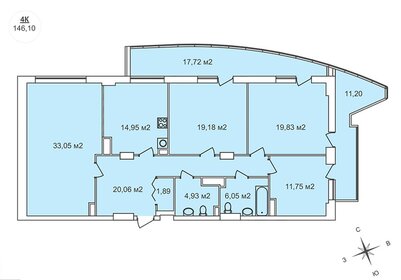 Квартира 146,1 м², 4-комнатная - изображение 1