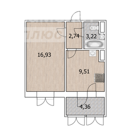 Квартира 32,6 м², 1-комнатная - изображение 1