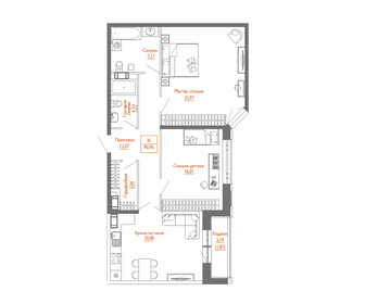 Квартира 91 м², 2-комнатная - изображение 1