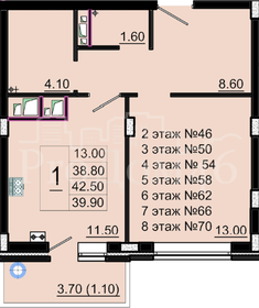 36,5 м², 1-комнатная квартира 3 280 000 ₽ - изображение 62