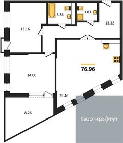 Квартира 77 м², 2-комнатная - изображение 1