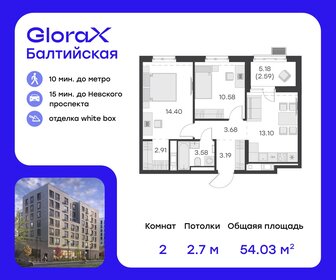 Квартира 54 м², 2-комнатная - изображение 1