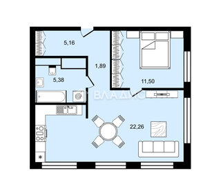 Квартира 46,2 м², 1-комнатная - изображение 1