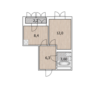 Квартира 31,4 м², 1-комнатная - изображение 1