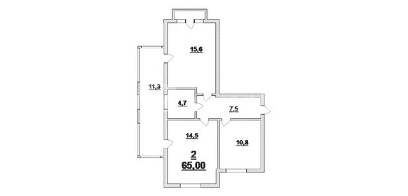 Квартира 65 м², 2-комнатная - изображение 1