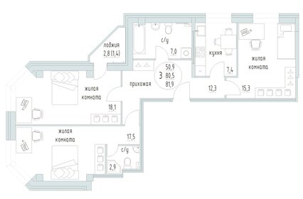 154 м², 5-комнатная квартира 37 000 000 ₽ - изображение 20