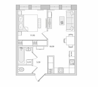 Квартира 40,3 м², 1-комнатная - изображение 1