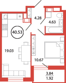40,5 м², 1-комнатная квартира 7 648 011 ₽ - изображение 62