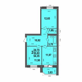 Квартира 54,4 м², 2-комнатная - изображение 1