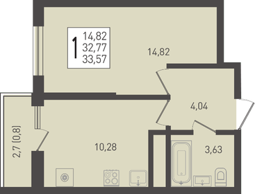 33,6 м², 1-комнатная квартира 4 531 950 ₽ - изображение 25