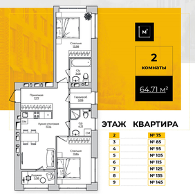 79,7 м², 3-комнатная квартира 7 450 000 ₽ - изображение 81