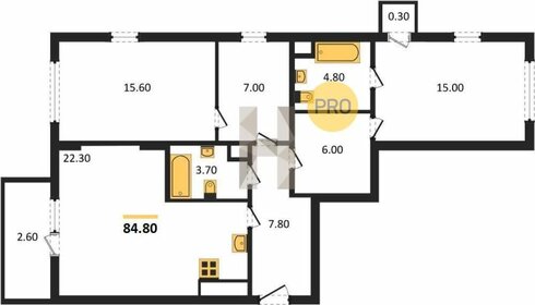 Квартира 90,1 м², 2-комнатная - изображение 1