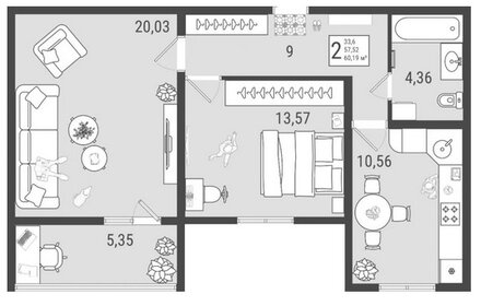 85 м², 3-комнатная квартира 7 208 000 ₽ - изображение 67