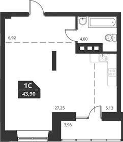 Квартира 43,9 м², 1-комнатная - изображение 2