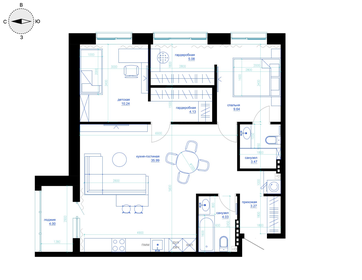 Квартира 77,3 м², 1-комнатная - изображение 1