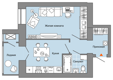 38 м², 1-комнатная квартира 4 811 670 ₽ - изображение 35