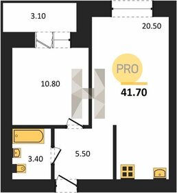 Квартира 41,7 м², 1-комнатная - изображение 1