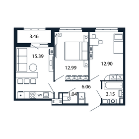 50,5 м², 2-комнатная квартира 13 414 888 ₽ - изображение 42