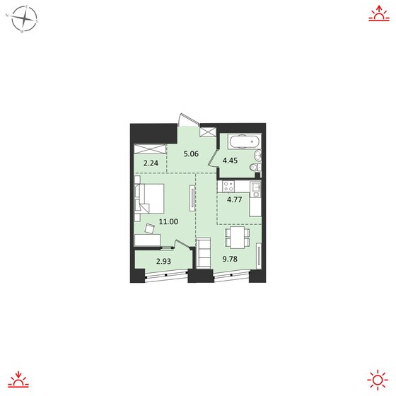 40,2 м², 2-комнатная квартира 6 973 000 ₽ - изображение 1