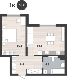 52 м², 1-комнатная квартира 4 250 000 ₽ - изображение 87
