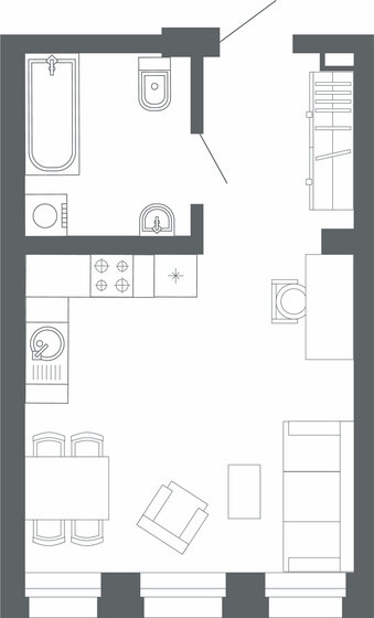 30,8 м², 1-комнатная квартира 7 462 000 ₽ - изображение 1