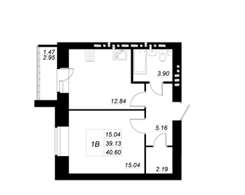 Квартира 40,6 м², 1-комнатная - изображение 1