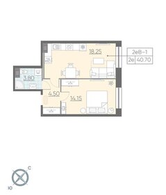 Квартира 40,6 м², 1-комнатные - изображение 1