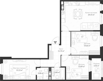 Квартира 87,9 м², 3-комнатная - изображение 1