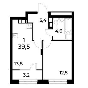 Квартира 39,5 м², 1-комнатная - изображение 1