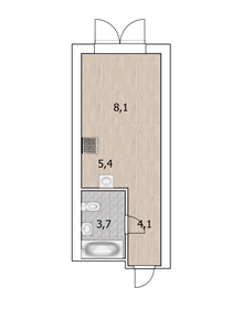 Квартира 21,3 м², 1-комнатная - изображение 1