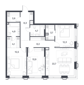 Квартира 101,8 м², 3-комнатная - изображение 1