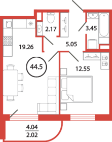 40,5 м², 1-комнатная квартира 7 648 011 ₽ - изображение 81