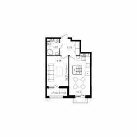 Квартира 41,7 м², 1-комнатная - изображение 1