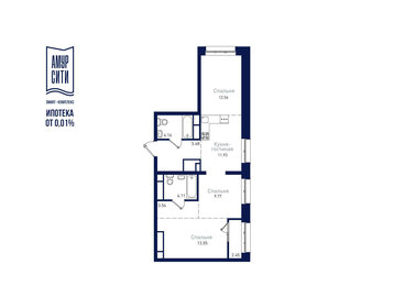 Квартира 67,8 м², 3-комнатная - изображение 1