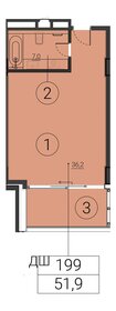 Квартира 51,9 м², 1-комнатные - изображение 1