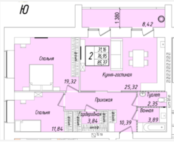 112,3 м², 3-комнатная квартира 9 270 000 ₽ - изображение 20
