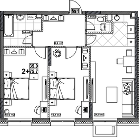 115,6 м², 3-комнатная квартира 19 500 000 ₽ - изображение 93