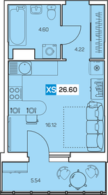 Квартира 26,6 м², студия - изображение 1