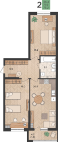 64,8 м², 2-комнатная квартира 8 300 000 ₽ - изображение 66