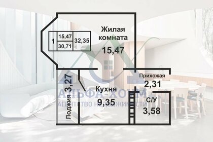 Квартира 33 м², 1-комнатная - изображение 1